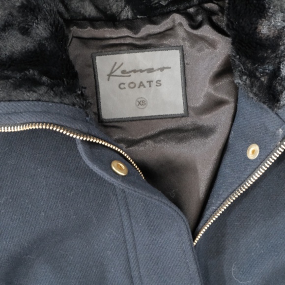 Short Wool Coat with Faux Fur Neck - Picture 4 of 4